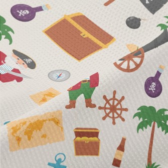 Pirate Cannon Treasure Chest Piqué