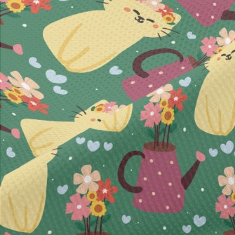 Cute Cat With Wreath Piqué