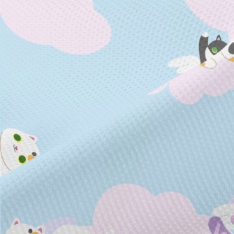 Super Cute Flying Cat Piqué