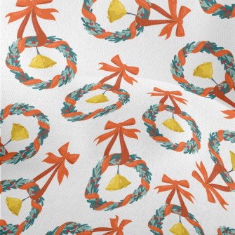 Christmas Wreath Bells Lightweight Performance Linen