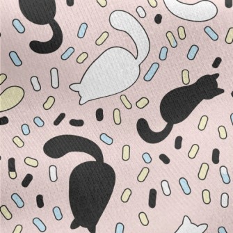 Cute Cat Back Jersey Backed Fleece