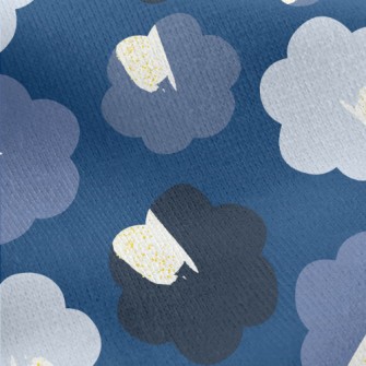 Artistic Round Flowers Jersey Backed Fleece