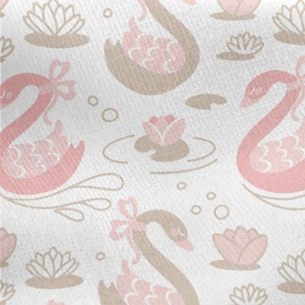 Beautiful Ribbon Swan Jersey Backed Fleece