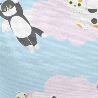 Super Cute Flying Cat Pongee