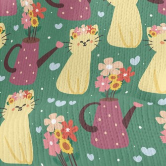 Cute Cat With Wreath Stretch Jersey