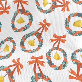 Christmas Wreath Bells Stretch Jersey