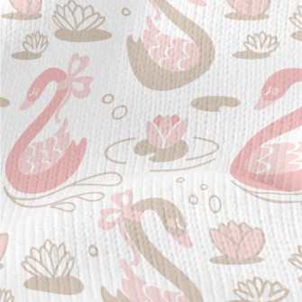 Beautiful Ribbon Swan Stretch Jersey