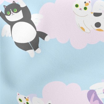 Super Cute Flying Cat Lightweight Cotton Poplin