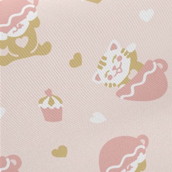 Smiling Cup Cat Midweight Cotton Poplin
