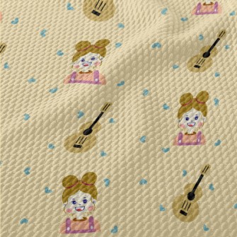 Girl With Guitar Birdseye Piqué