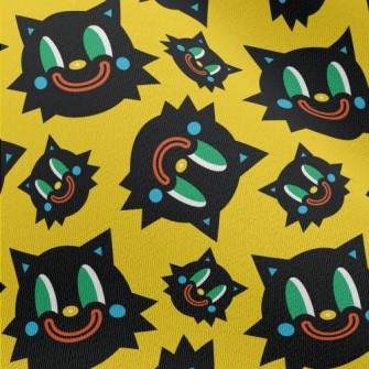 Weird Smile Halloween Cat Chiffon