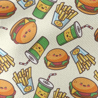 Drinks Burgers French Fries Waterproof Canvas