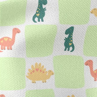 Dinosaur Checkerboard Waterproof Canvas