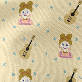 Girl With Guitar Waterproof Canvas