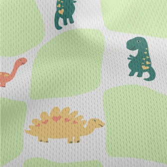 Dinosaur Checkerboard Athletic Mesh Flat Back