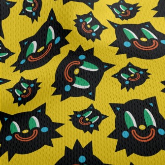 Weird Smile Halloween Cat Athletic Mesh Flat Back