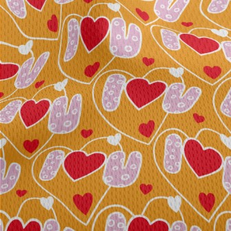 I Love You Big Heart Athletic Mesh Flat Back