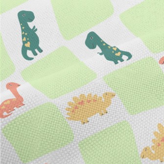 Dinosaur Checkerboard Performance Linen