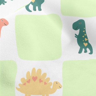 Dinosaur Checkerboard Micro Fleece