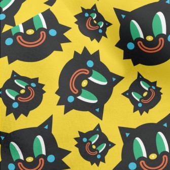 Weird Smile Halloween Cat Micro Fleece