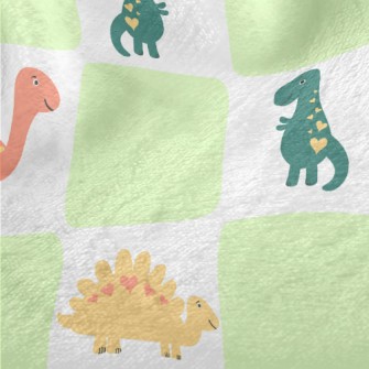 Dinosaur Checkerboard Minky