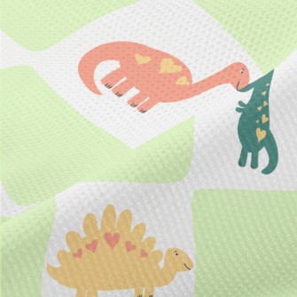 Dinosaur Checkerboard Piqué