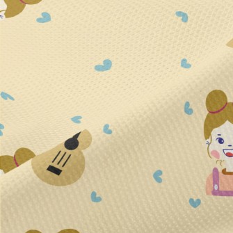 Girl With Guitar Piqué