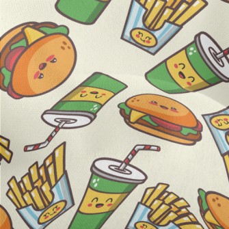 Drinks Burgers French Fries Lightweight Performance Linen