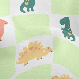 Dinosaur Checkerboard Lightweight Performance Linen