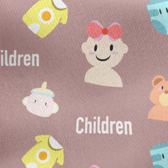 Cartoon Baby Diapers Jersey Backed Fleece