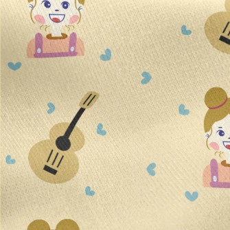 Girl With Guitar Jersey Backed Fleece