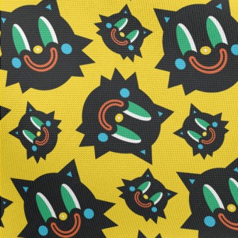 Weird Smile Halloween Cat Pongee