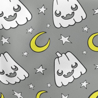Halloween Pumpkin Moon Lightweight Cotton Poplin