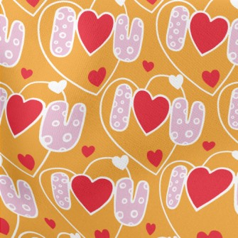 I Love You Big Heart Lightweight Cotton Poplin