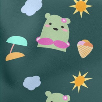 Bikini Cute Bear Lightweight Cotton Poplin
