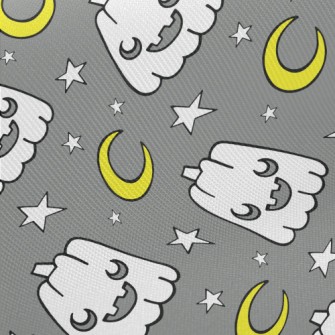 Halloween Pumpkin Moon Midweight Cotton Poplin