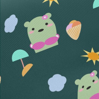 Bikini Cute Bear Midweight Cotton Poplin