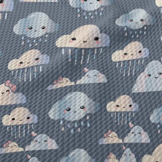 Clouds Couple Raining Birdseye Piqué