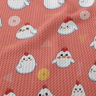 Cute Little Rooster Birdseye Piqué