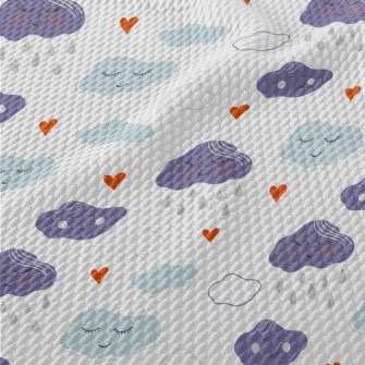 Clouds, Dark Clouds, Rain Birdseye Piqué