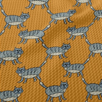 Striped Gray Cat Birdseye Piqué