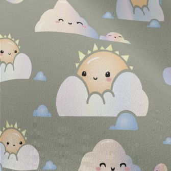 Gradient Sun Cloud Rainbow Chiffon