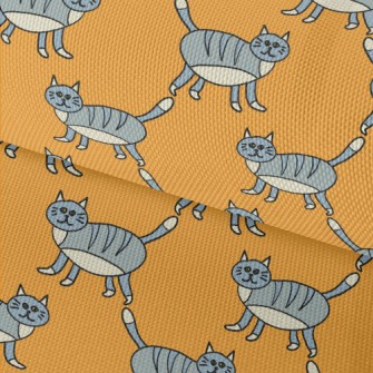 Striped Gray Cat Waterproof Oxford