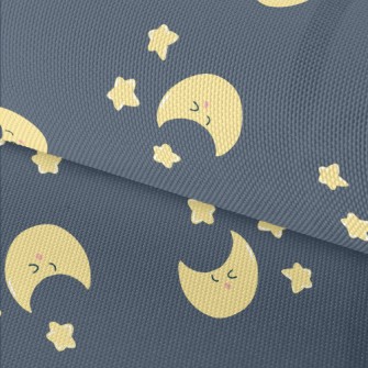 Smiling Crescent Moon Star Waterproof Oxford