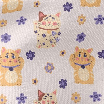 Cute Lucky Cat Waterproof Canvas