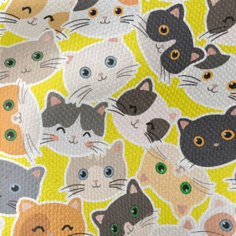 Cute Big Head Cat Waterproof Canvas