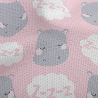 Good Night Sleeping Hippo Athletic Mesh Flat Back