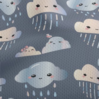 Clouds Couple Raining Athletic Mesh Flat Back