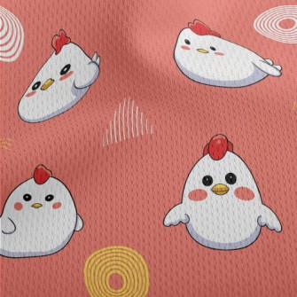 Cute Little Rooster Athletic Mesh Flat Back