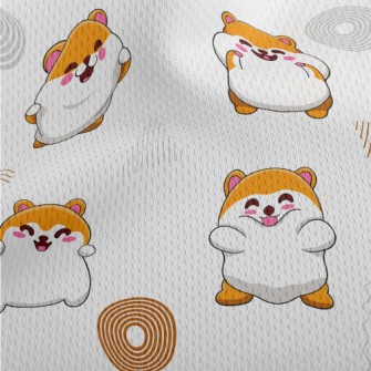 Mini Cute Hamster Athletic Mesh Flat Back